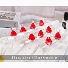 Kerzenhalter aus Glas mit langem Rohr